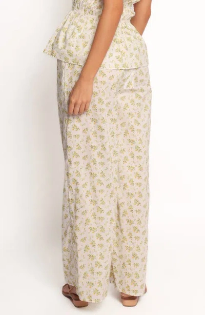 Petal And Pup Petal & Pup Ruthie Floral Drawstring Cotton Pants In Neutral