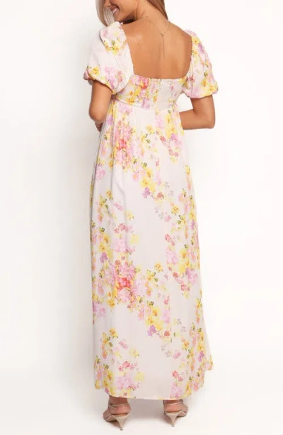 Petal And Pup Petal & Pup Delaney Floral Puff Sleeve Maxi Dress In Neutral