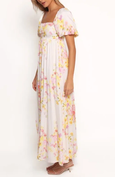 Petal And Pup Petal & Pup Delaney Floral Puff Sleeve Maxi Dress In Neutral