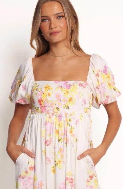 Petal And Pup Petal & Pup Delaney Floral Puff Sleeve Maxi Dress In Neutral