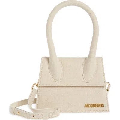 Jacquemus Le Chiquito Moyen Leather Top Handle Bag In Neutral