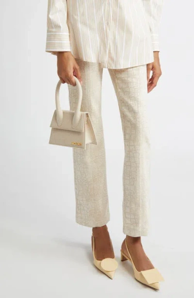 Jacquemus Le Chiquito Moyen Leather Top Handle Bag In Neutral