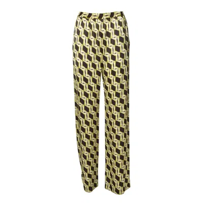 Msgm Multi-colour Printed Viscose Satin Trousers
