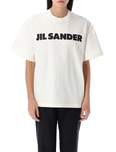 Jil Sander Women Ivory Cotton Oversize T-shirt In Multi