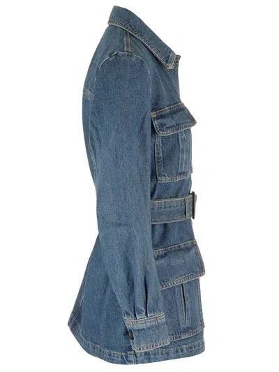 Frame Safari Belted Denim Jacket