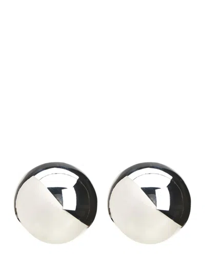 Jacquemus Salon Silver-colored Earrings With Snap Closure And Shiny Finish In Copper Woman
