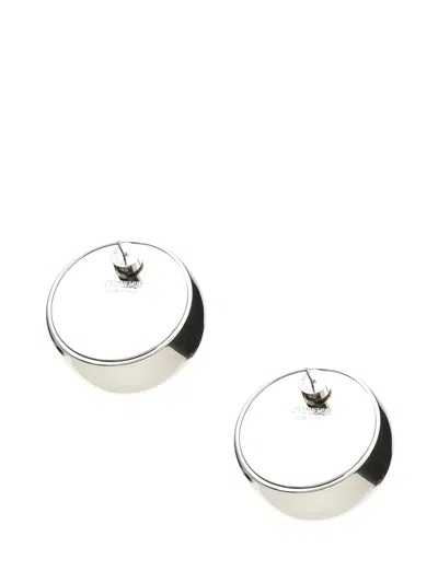 Jacquemus Salon Silver-colored Earrings With Snap Closure And Shiny Finish In Copper Woman