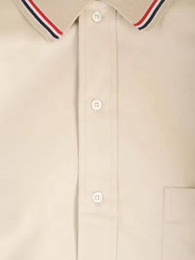 Thom Browne Stripe Cotton Flannel Oversized Shirt Shirts White