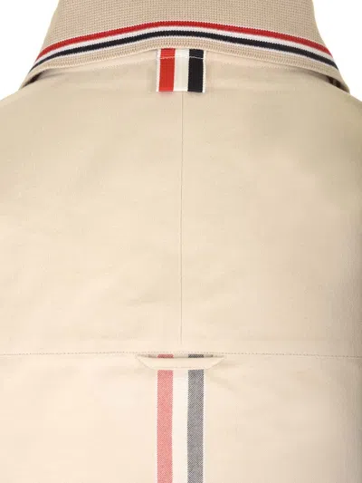 Thom Browne Stripe Cotton Flannel Oversized Shirt Shirts White