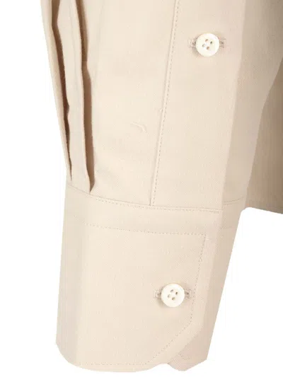 Thom Browne Stripe Cotton Flannel Oversized Shirt Shirts White