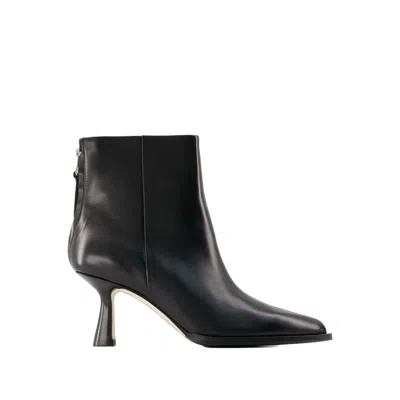 Aeyde Elina 55 Leather Ankle Boots In Black