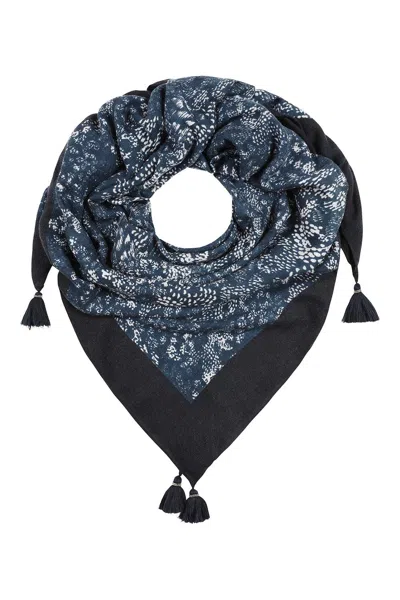 Mercy Delta Women's Blue Cashmere Square Capri Azure