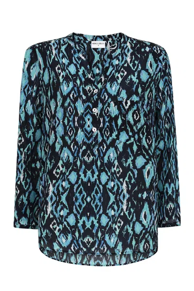 Mercy Delta Women's Green / Blue Stanford Tuscany Azure Blouse In Multi