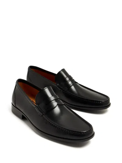 Magnanni Penny-slot Leather Loafers In Black
