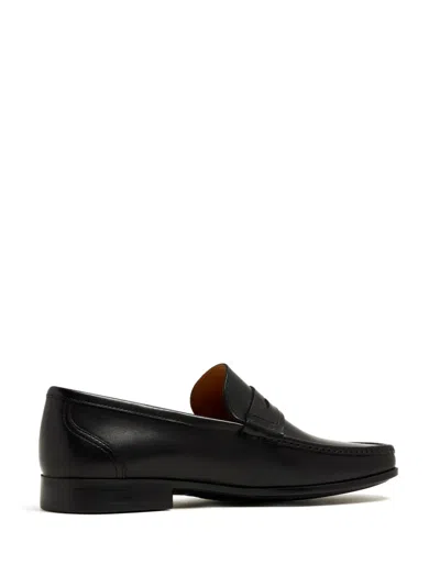 Magnanni Penny-slot Leather Loafers In Black