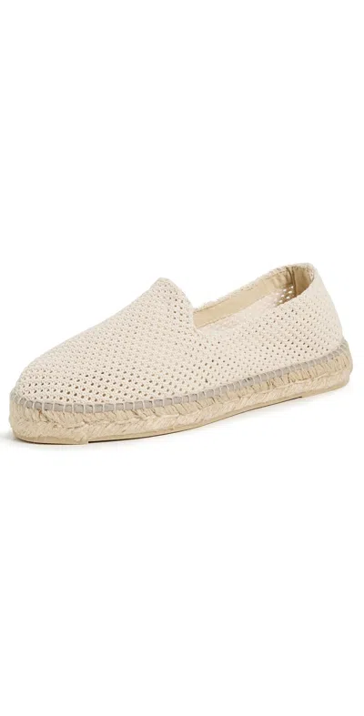 Manebi Flat Net Espadrilles Cream Net