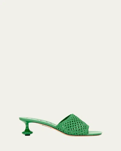 Loewe Toy Leather Woven Slide Sandals