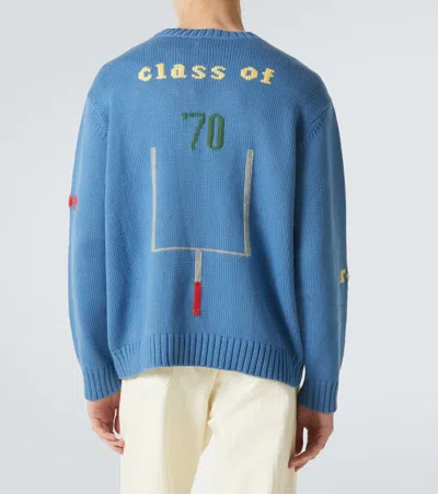 Bode Pullover Spirit Aus Baumwolle Und Wolle In Blue