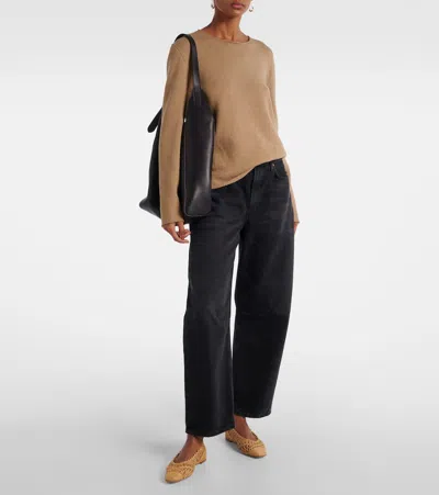 Aquazzura Kahlo Raffia And Mesh Ballet Flats