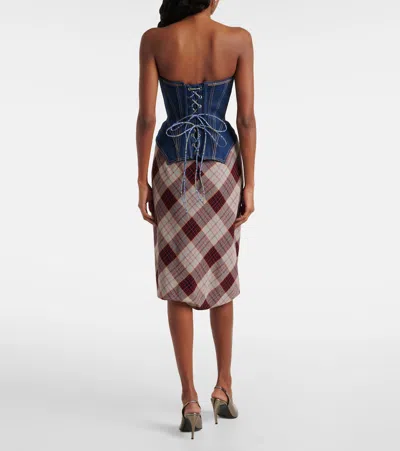 Vivienne Westwood Corset Bustier Top With Visible Stitching In Blue