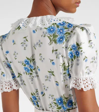 缎布与马德拉刺绣加长连衣裙