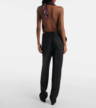 Bottega Veneta Women Multicolor Top With Asymmetric Design And All-over Printed Motif In Silk Woman In Brown