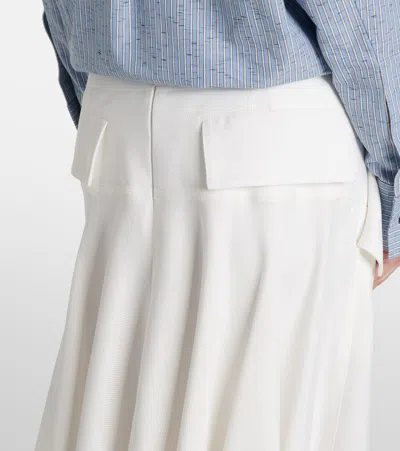 Bottega Veneta Flared High Waist Skirt With Metal Button In White