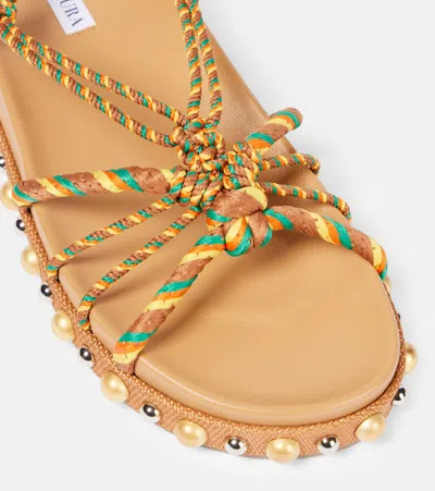 Aquazzura Exotic Rope Tassel Sandals In Multicolor