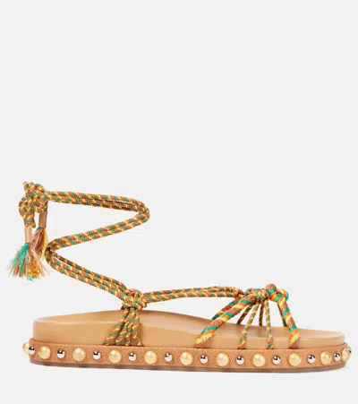 Aquazzura Exotic Rope Tassel Sandals In Multicolor