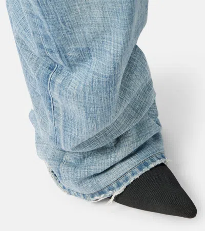 Balenciaga New Flex 90 Denim Pantaboots In Blue