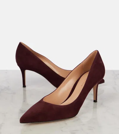 Gianvito Rossi Pointed Toe Stiletto Heel Suede Pumps