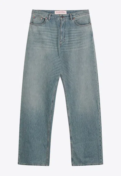 Valentino Stitched Belt Loops Straight Five-pocket Trousers