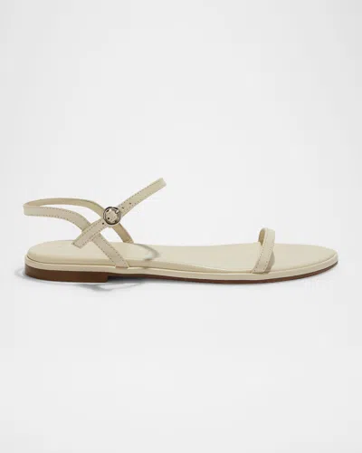 Aeyde Round Head Flat-soled Sandals In Ivory