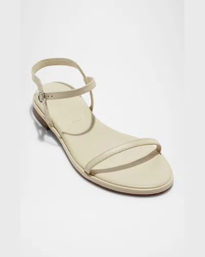 Aeyde Round Head Flat-soled Sandals In Ivory