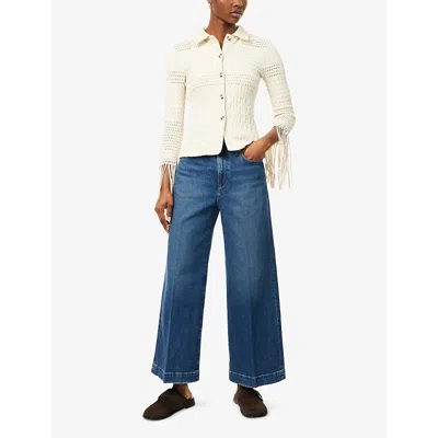 Paige Womens Harper Ankle Wide-leg High-rise Stretch-denim Jeans Upbeat