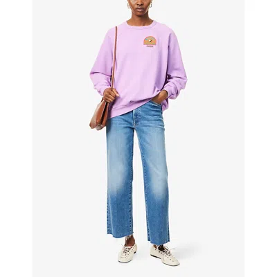 Mother The Maven Sneak Blue Flared Jeans With Mid Rise And Belt Loops In Denim Woman