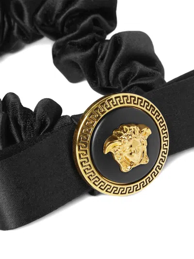 Versace Black Gianni Ribbon Scrunchie