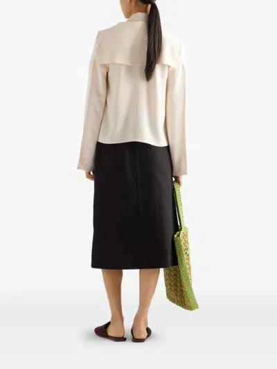 Prada Flared Midi Cotton Drill Skirt