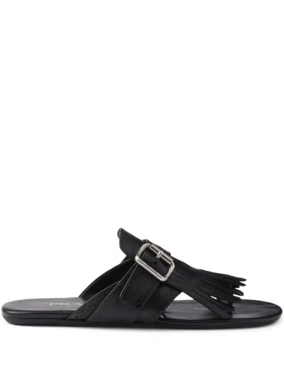 Prada Shuffle Leather Thong Sandals