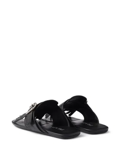 Prada Shuffle Leather Thong Sandals