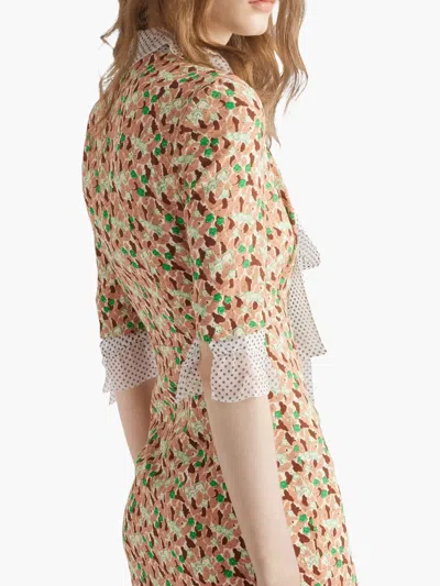 Prada Silk-blend Floral Midi Dress In Rosé