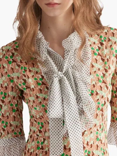 Prada Silk-blend Floral Midi Dress In Rosé