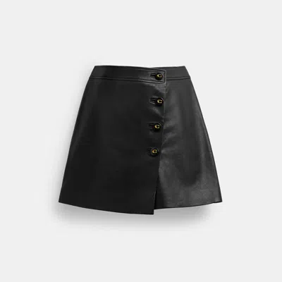 Coach Asymmetrical Leather Skirt