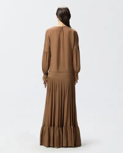 Pinko Flowing Blouse With Gathering And Cuff Ruffles