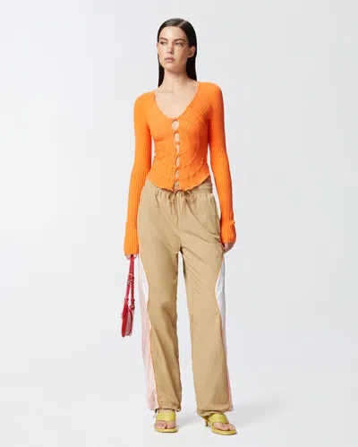 Pinko Technical Canvas Joggers With Side Band In Multi