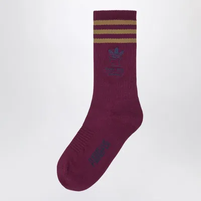 Adidas Statement Maroon Red Socks With Logo