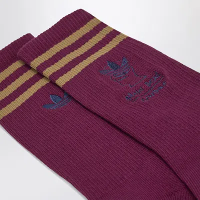 Adidas Statement Maroon Red Socks With Logo