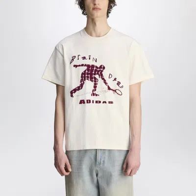 Adidas Statement Ivory Cotton T-shirt With Logo