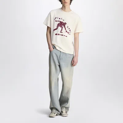Adidas Statement Ivory Cotton T-shirt With Logo