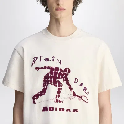 Adidas Statement Ivory Cotton T-shirt With Logo
